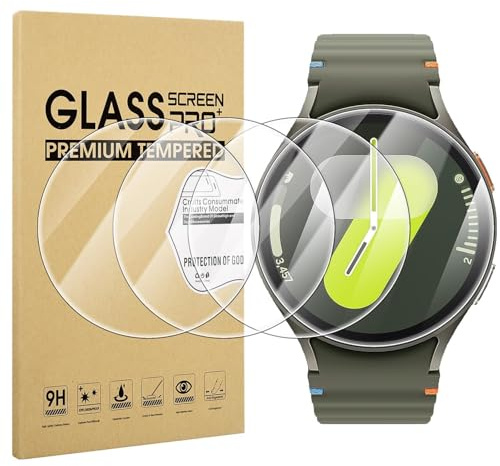 Diruite 4 Pezzi Vetro Temperato per Samsung Galaxy Watch 7/6/5/4 44mm Pellicola Protettiva,HD Vetro Senza Bolle Protezione Screen Protector[Antigraffio]