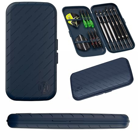 Harrows Darts Case Slim Case | The World's Smallest Lightest 6 Dart Holder I Holds 6 Darts | Tough Hydrocarbon Construction I Holds 24pcs of Darts & Accessories (Blue)