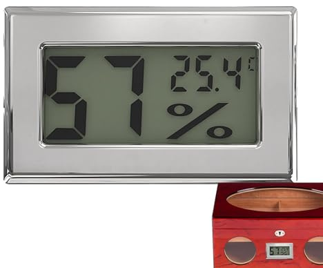 Hygromètre pour cave à cigares, hygromètre numérique pour cave à cigares | Petit humidimètre précis, | Jauge de température numérique, moniteur Portable d'humidité et de température pour serre, jardin