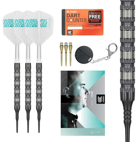 Target Darts Rob Cross 95K Soft Tip 18g 95% Wolfram Dart Set Voltage Player Edition Pixel Tips K-Flex Flights Dartpfeile mit Kunststoffspitze Dart Pfeile für elektronische Dartscheibe