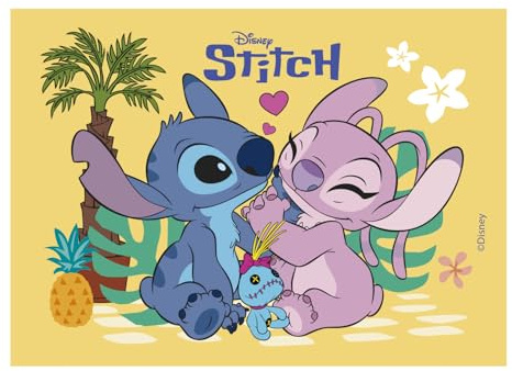 dekora - Tortendekoration für Kindergeburtstage - Cake Topper Stitch 21 x 8 cm - Rechteckige Essbare Papierfolie für Torten - Glutenfrei, Laktosefrei - Für Vegetarier Geeignet