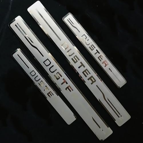 4 Pièces Acier Inoxydable Voiture Seuil de Porte pour Dacia Duster III 2020-2025, Autocollants Protection Seuil Porte de Voiture Style de Seuil de Voiture,A