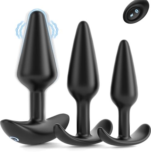 Sex Toýs Couple Femme Homme Plugs Anals Ensemble 3 Pièces, 12 Modes Vibromasseur Prostate Stimulant Vibrant Sextoy Homme Femme Gode Vibro-masseur Stimulateur Dilatateur Anus Dildo Silicone
