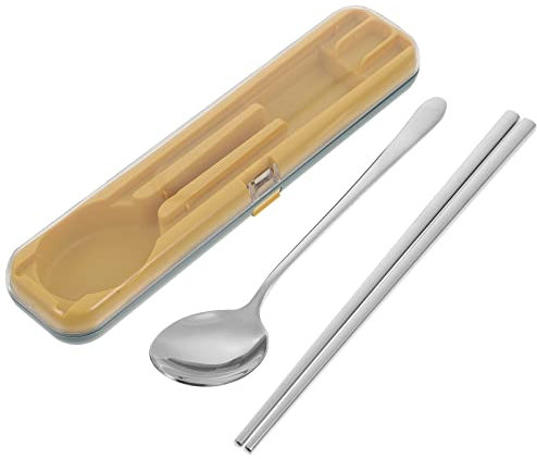 ABOOFAN Edelstahlbesteck Mit Löffeln Und Essstäbchen Für Zuhause Inklusive Aufbewahrungsbox Praktisches Essgeschirr