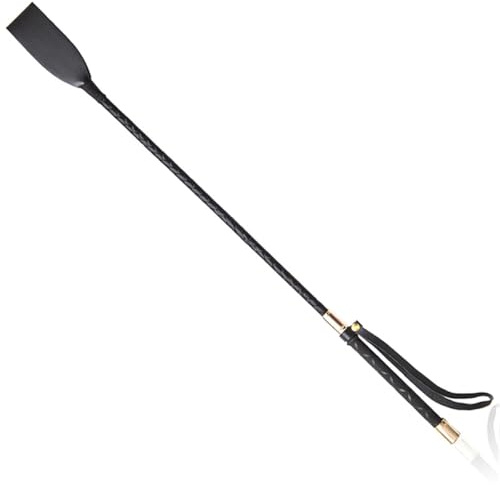 Yorggvel Gerten Pferd Peitsche Leder Hart Peitsche,Reitpeitsche Spanking Sklave Cosplay Sex Spielzeug Fetisch SM Bondage für Paare Erwachsene (Länge 60)