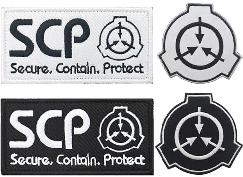 4 stycken SCP taktiska lappar broderade emblem för krok och loop på kläder dekorativa applikationer ryggsäck, mössor, jeans, gör-det-själv-tillbehör, jackor, byxor.