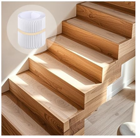 Janety 15PCS Strisce Antiscivolo per Scale, 10 x 80cm Autoadesive Strisce Antiscivolo per Scale Interne, trasparente tappetini protettivi antiscivolo per pavimenti,Tappeto Moquette in Scala Legno