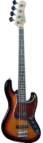EKO GUITARS – JB‑100 3/4 E‑Bass, Korpus Pappel, Hals Ahorn, Griffbrett Laurel 21 Bünde, 2 Jazz‑Bass Pickups, Vintage Bridge, Mensur 761 mm, Farbe Sunburst