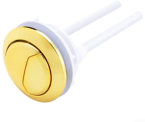 Oilet Bouton de réservoir de chasse d'eau 48 mm double doré mécanisme d'économie d'eau pour salle de bain Pièce de rechange pour amélioration de la maison