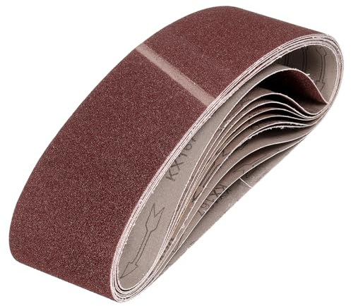 QUARKZMAN 152mm x 1220mm Bandas de Lija Set, 10pcs Cintas Abrasivas 60 Grano Correa para Lijadoras Óxido Aluminio para Carpintería Pulido de Metal Afilador de Cuchillo