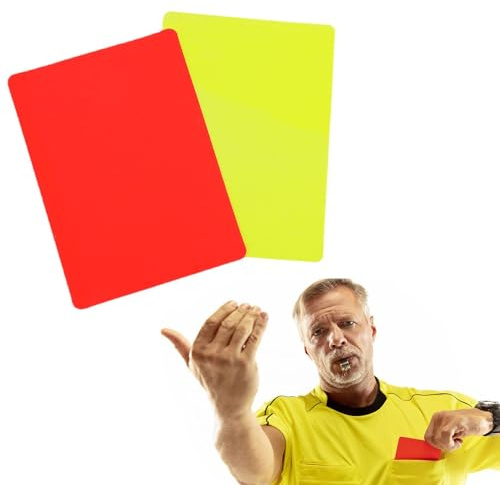 Yatrosynth 2Pcs Football Referee Card, Football Referee Red and Yellow Card, Professional Referee Cards for Soccer Football Match