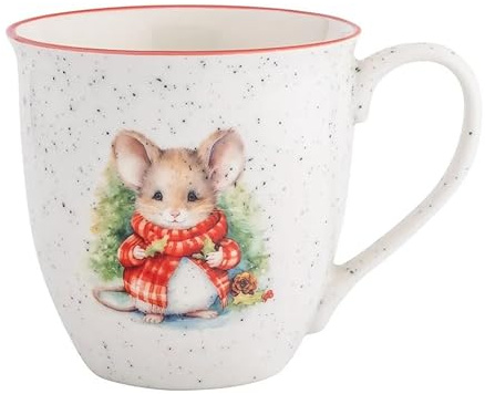 Altom Design Weihnachtsbecher Weihnachtstasse XXL Keramik Becher Weihnachten 630ml (Maus)