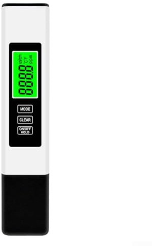 Zilimontt Probador digital de calidad del agua de 3 pulgadas con medición para agua potable, acuarios y mantenimiento de piscinas, color blanco