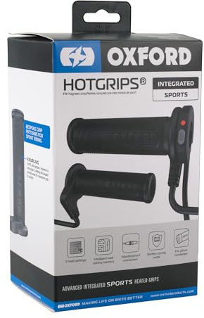 Oxford HotGrips® Advanced Integrated Sport EL399 | Heated Handlebar Grips for Cold Temperature Winter Weather Motorcycle Motorbike Riding