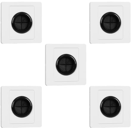 IWOWHERO Placa de Pared con Orificio para Salida de Cables 31 MM Tapa Pasacables Blanca con Goma Antideslizante Set de 5 Unidades para Gestión y Ocultación de Cables Oficina y Hogar