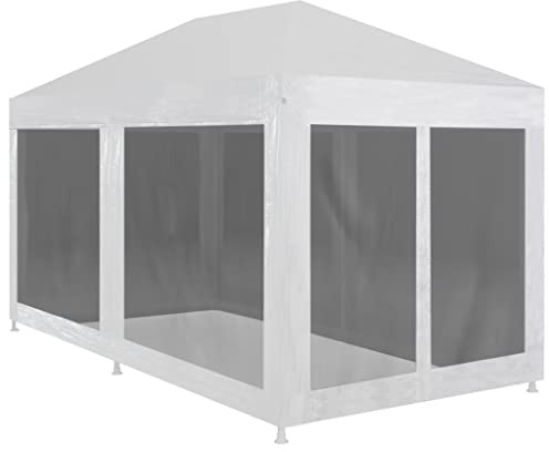 20x10ft Party Tent with 6 Mesh Sidewalls, Outdoor Wedding Canopy Pavilion with Zipped Entrance for Backyard Events, BBQs, and Festivals, White
