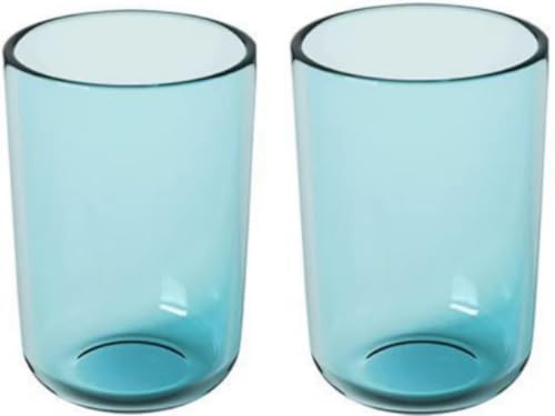 2 Stück Zahnputzbecher Kunststoff, 290 ml Leichte Luxus Zahnbürstenhalter Ohne Bohren, Transparenter und Langlebiger Zahnputzbecher Set