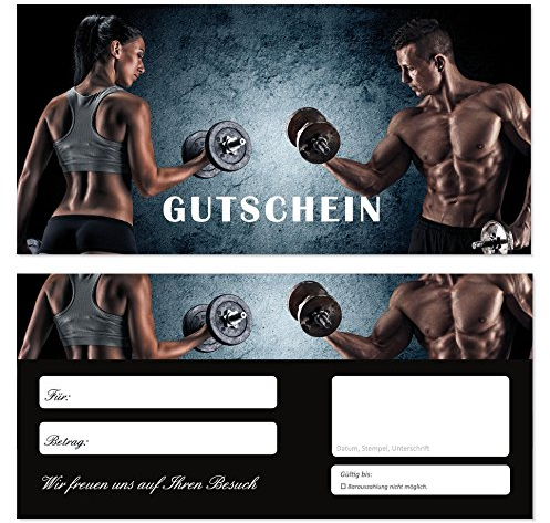 200 Stück Geschenkgutscheine (Fitness-708) Gutscheine Gutscheinkarten für Bereiche wie Kraftsport Gesundheit Wellness Sportstudio