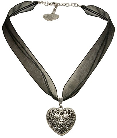 Alpenflüstern Organza-Trachtenkette Trachtenherz - Damen-Trachtenschmuck Dirndlkette in traditionellen Farben DHK194
