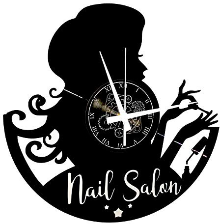 Instant Karma Clocks | Orologio da Parete Nail Salon con Silhouette Femminile | Design Elegante per Centri Estetici Saloni di Bellezza o Idee Regalo Raffinate