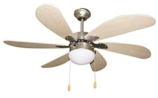 Ventilator 107 cm MARGHERITA 6 PALE LEEFFEKT HOLZ MIT LEUCHTE 60W