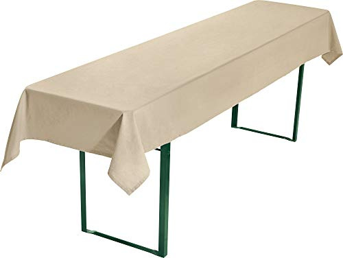 REDBEST Biertisch-Tischdecke, Biertisch-Auflage, Tischdecke Bierzeltgarnitur, Bierbanktischdecke beige Größe 90x260 cm - strapazierstark und langlebig