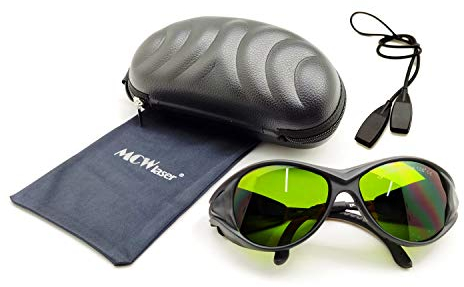 MCWlaser 1064nm Laser Safety Glasses CE 355nm Laser Protective Goggles OD5+ Shield Protection Eyewear For Laser Cleaning Welding UV Marking Diode,ND:YAG Laser Absorption Type EP-8 Style 2