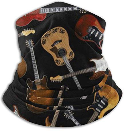 Vince Camu Gesichts,Multifunktionstuch Rundschal,Halswärmer,Winddicht Balaclava,Männer Frauen Sturmhaube,Schlauchschal,Halstücher,Gitarren Schwarz