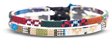 2x bracelet de cheville set pour hommes et femmes - boho hippie - accessoires de plage et de festival - fabriqués à la main - 100% coton écologique, imperméable et ajustable (Safari & Ethno)