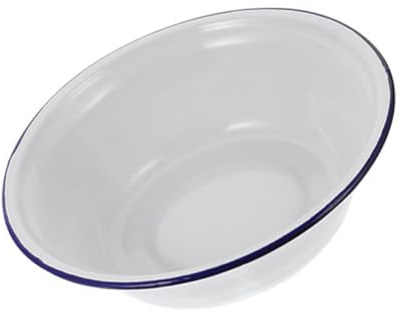 Cabilock Vintage Enamel Washbasin Retro Thick Soup Basin for Kitchen Use for Vegetable Storage and Food Preparation Deep Enameled Bowl Multi-purpose Kitchen Accessory