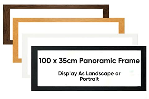 Modern Panoramic 100x35cm Frame Black - 100x35 Panoramic Frame - Picture Frames In Multiple Colours & Sizes With Safe Perspex Front & Wall Mount (100 x 35 CM (39.3x 13.7) Black)