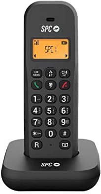 SPC Keops – Schnurloses Festnetztelefon | Beleuchtetes Display 35x30 mm | Telefonbuch für 50 Kontakte | ECO-Modus | Gap-Kompatibel | Schwarz