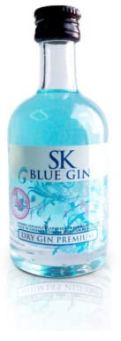 Lote de 8 Originales Botellas de Criatal de Licor  Ginebra Azul. Detalles y Regalos Originales para Bodas, Bautizos, Comuniones y Cumpleaños. DK
