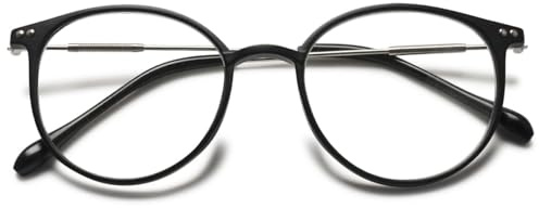 KOOSUFA Mode Rund Anti Blaulicht Lesebrille Herren Damen Verlaufsrahmen Metallbügel Ultra Leicht Anti Müdigkeit Lesebrillen Lesehilfe mit Stärke 0.0 1.0 1.5 2.0 2.5 3.0 3.5 4.0