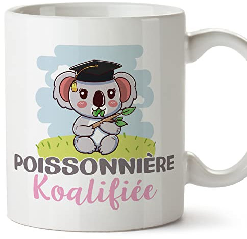 Mugffins Tasses pour POISSONNIÈRE - En Français - Cadeau original femme - Koalifié/Koalifiée - 11 oz / 330 ml