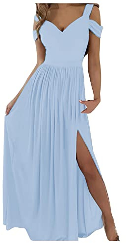 NNGOTD Robe Ete Longue Fluide Mi-Longue éTé Femme Imprimé Polka Dot Col en V Manches Courtes éLasticité Casual Tunique Pin-Up De SoiréE Chic Et Elegant De Bal