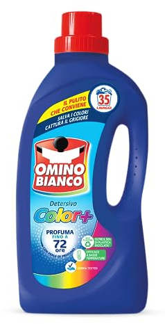 Omino Bianco - Detersivo Lavatrice Liquido Color+, 35 Lavaggi, Specifico per Capi Colorati, Tecnologia Salva i Colori e Cattura il Grigiore, 1400 ml