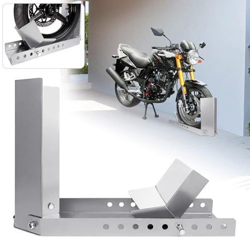 NAIZY Soporte para Motocicleta 1 unidad Soporte de Montaje para Neumáticos de 8 a 24 Pulgadas, Elevación de Motocicleta de 60 – 145 mm, Longitud Ajustable, Balancín de Rueda Delantera