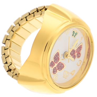 ABOOFAN 2stücke Fingeruhr Mit Schmetterlingsdesign Tragbare Verschleißfeste Ringuhr Für Damen Und Praktisch Für Täglichen Gebrauch