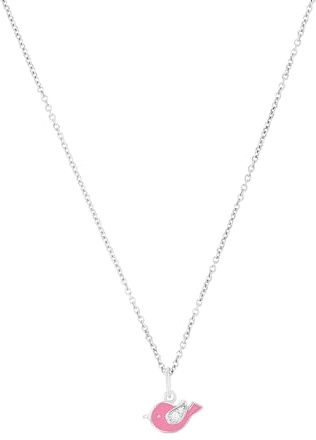 Prinzessin Lillifee Kette mit Anhänger 925 Sterling Silber Mädchen Kinder Halsschmuck, mit Zirkonia synth., 35+3 cm, Silber, Vogel, Kommt in Schmuck Geschenk Box, 2037820