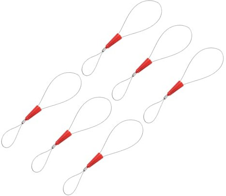 sourcing map Cable Puller 6 Pcs Fish Tape Fastener Tool 230mm x 1.2mm Wire Fish Tape Cable Puller Red for Professional Electrical Installations Wire Management
