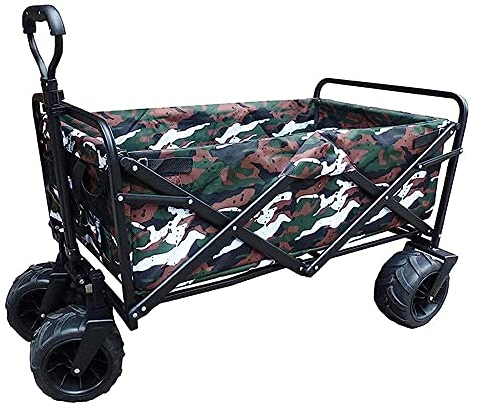 CRBUDY Trolleys, 4-Rad-Strandwagen, Klappwagen, G-Arden-Wagen, G-Arden-Trolley, robuster, Faltbarer Ziehwagen, Handwagen, Klappwagen, Wagen, LKW, Schubkarre/B (B)