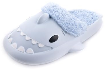 R-ISLAND Pantuflas de mujer,Pantuflas tiburon,Adulto,Hecho con EVA,Antideslizante,Comodo genial para Casa,Salon..(Azul 36/37)