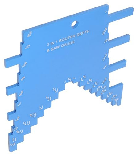 HOMSFOU Hobeltiefenbegrenzer Höhenmesser Tiefenanschlag für Frästisch tischreissäge table saws Stufentiefenmesser für Oberfräse Stufentiefenmesser für Tischsägen Aluminiumlegierung Blue