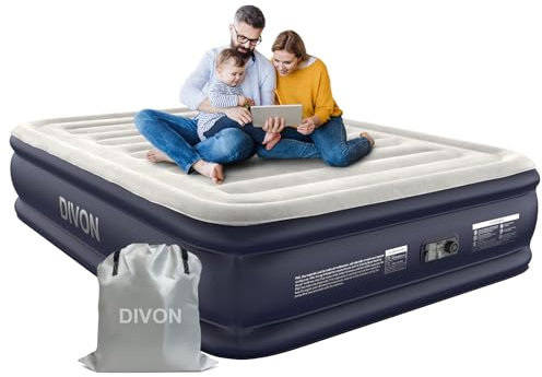 Air Mattress Queen With Built In Pump,18''Raised Blow Up Mattress 2 Mins Self-Inflation/Deflation,Upgraded Thicker Inflatable Mattress，Air Bed with Storage Bag for Guests,Home，Camping，660 lbs Max