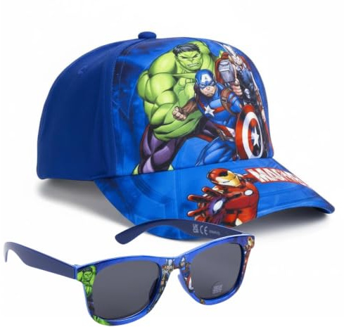 CERDÁ LIFE'S LITTLE MOMENTS Set Gorra Y Gafas De Sol Avengers Para Niños Y Niñas – Gafas Y Gorra Avengers Occhiali e berretto Unisex - Bambini e ragazzi