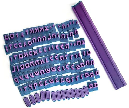 Cookiecad Hebrew Letter Cookie Cutter Set, 100+ Block Font Letters 8-11mm height, Cookie Cutters Set Biscuit Fondant Cake Impress Embosser Cutter Stamp Press DIY Embosser Mold for Cake Baking Clay