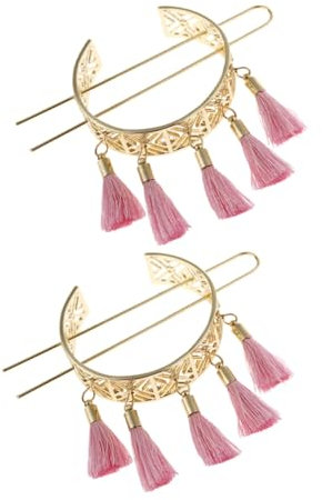 NIYANGLE 2pezzi Forcella Per Stile Rétro Design e Frange Accessori Eleganti Per Acconciature Per Chignon e Acconciature Vintage