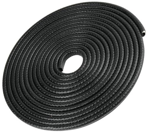 Kantenschutzprofil selbstklemmend für Autotüren und Bleche，PVC mit Stahleinlage，Kantenschutzleiste, Kederprofil, Kantenprofil，ohne Kleber（Schwarz，5m）