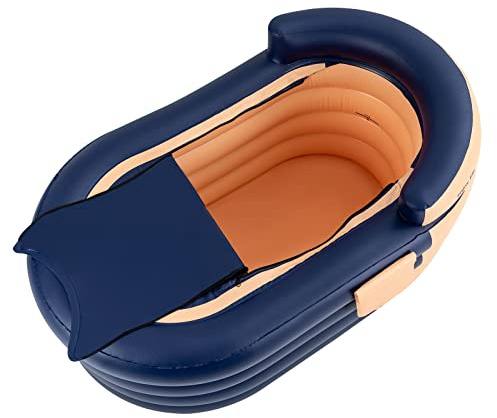 Mqwdxzfes Baignoire gonflable autoportante avec tuyau de vidange, baignoire isolée, sauna à vapeur, pliable, mobile, pour adultes, maison, extérieur